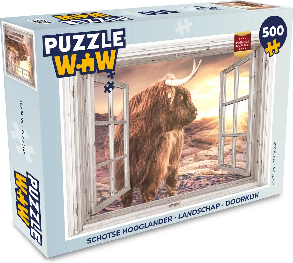 PuzzleWow Schotse Hooglander Legpuzzel 500 Stuks