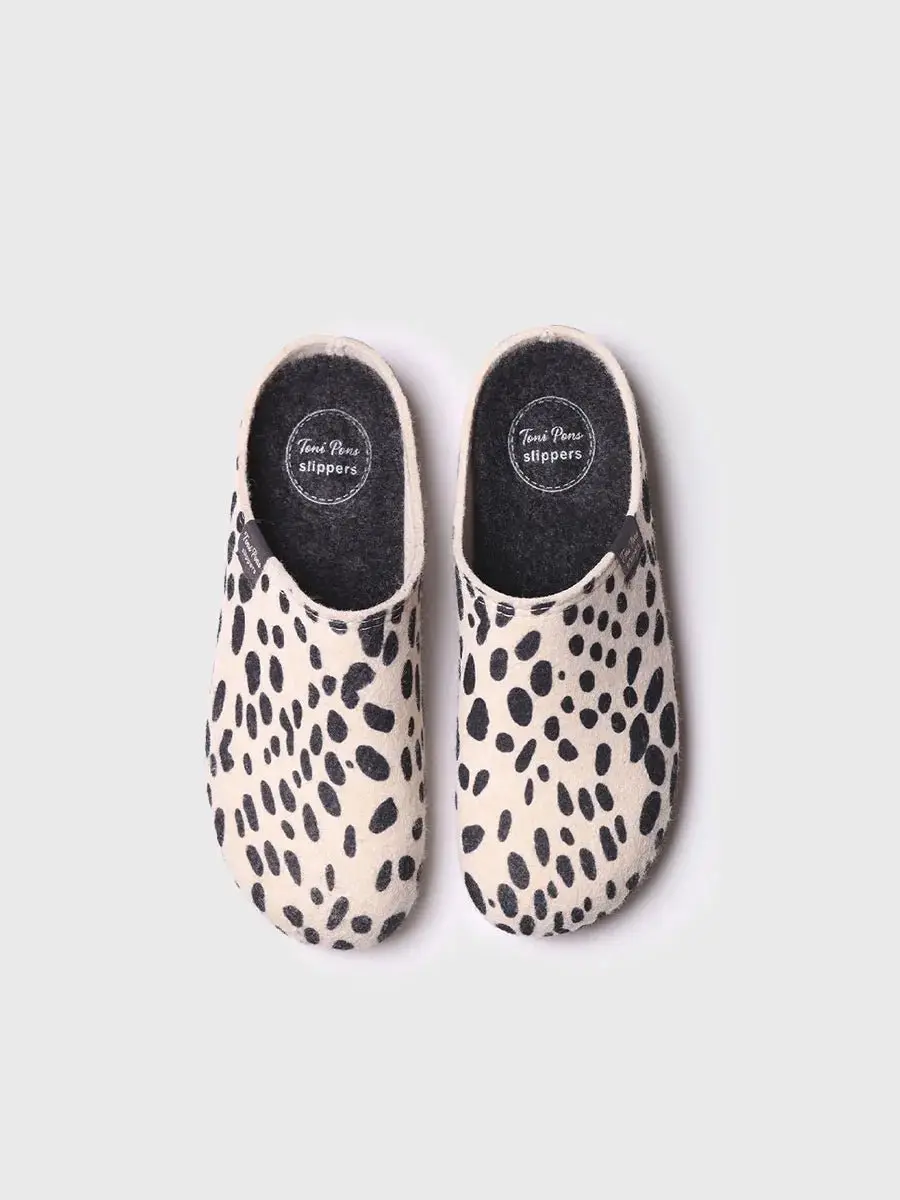 Viltslipper in klompvorm voor dames