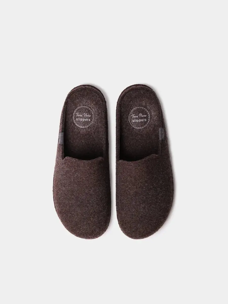 Herenslippers van gerecyclede wol