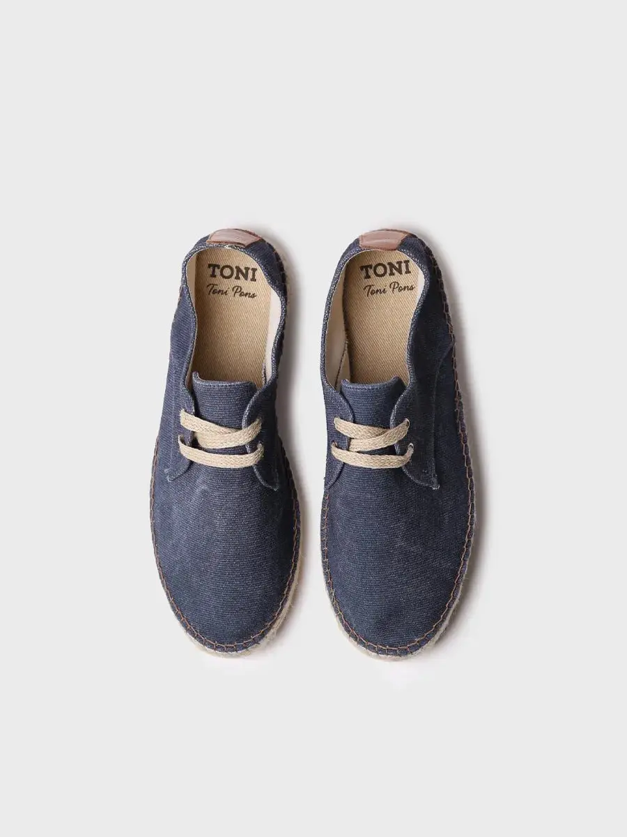 Espadrille voor heren met veters