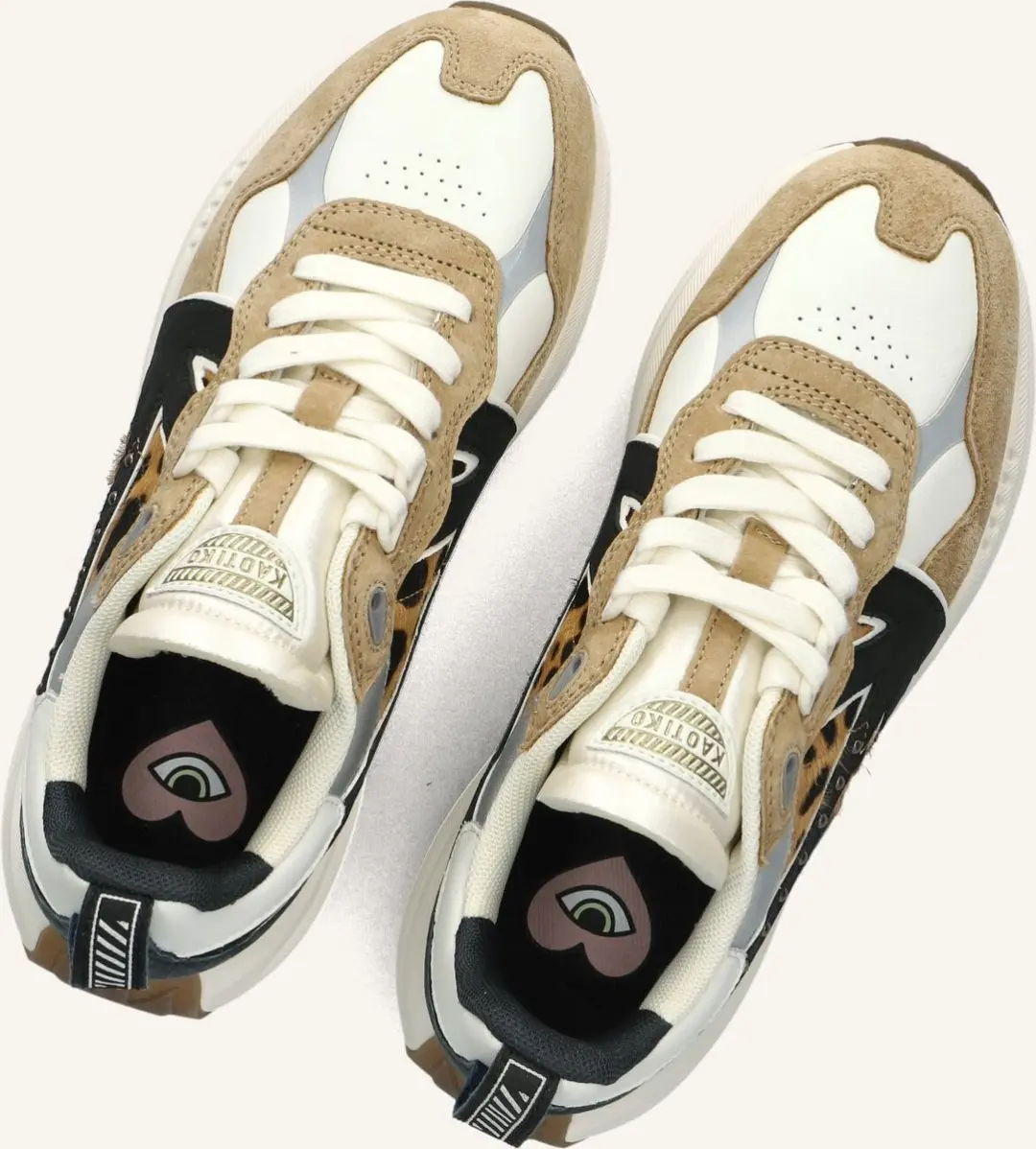 Kaotiko Detroit Glam Sneakers Beige - Maat 38 - afbeelding 5 van 6