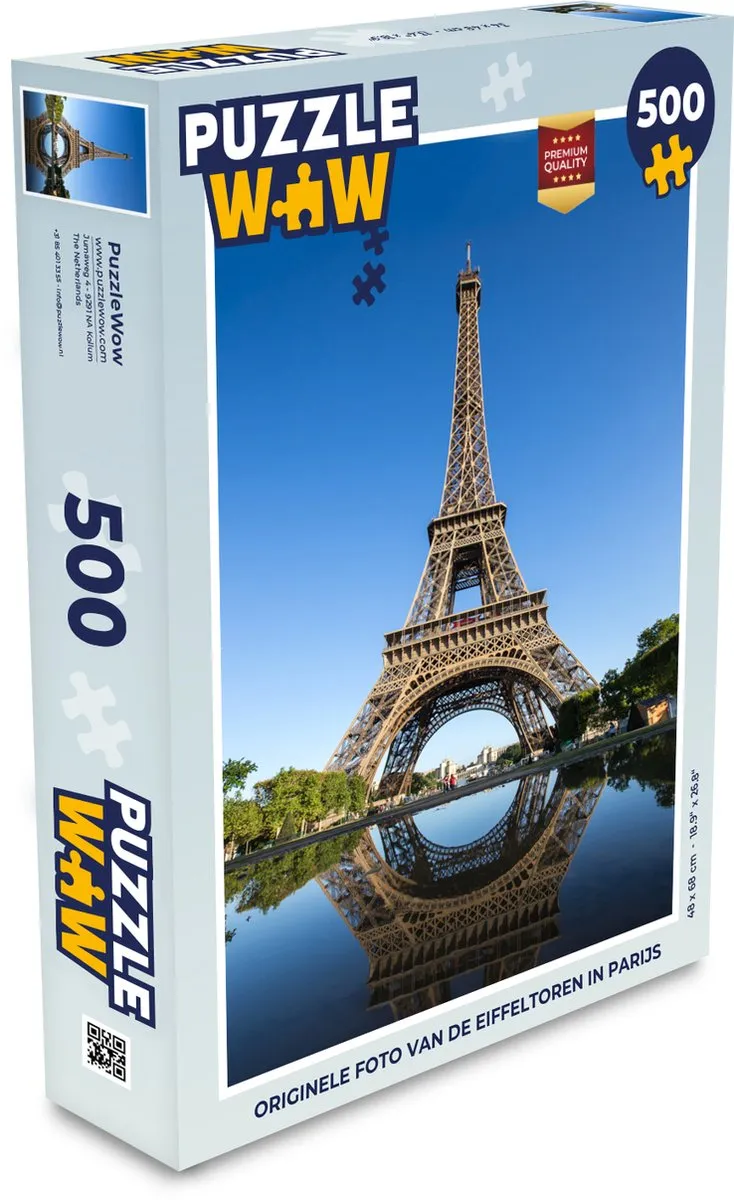 PuzzleWow Legpuzzel Eiffeltoren Parijs 500 Stuks - Multicolor
