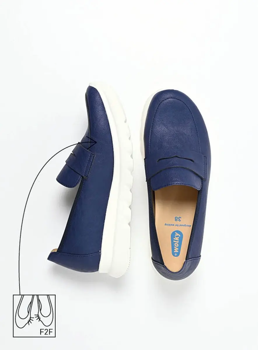 Wolky Dames Instappers 02127 Snoafer F2F Blauw