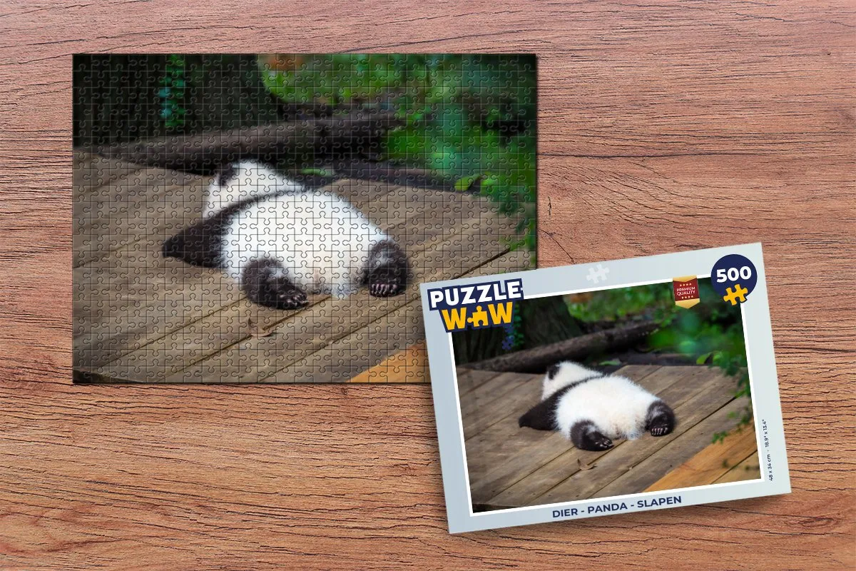 PuzzleWow Panda Legpuzzel 500 Stuks - Multicolor