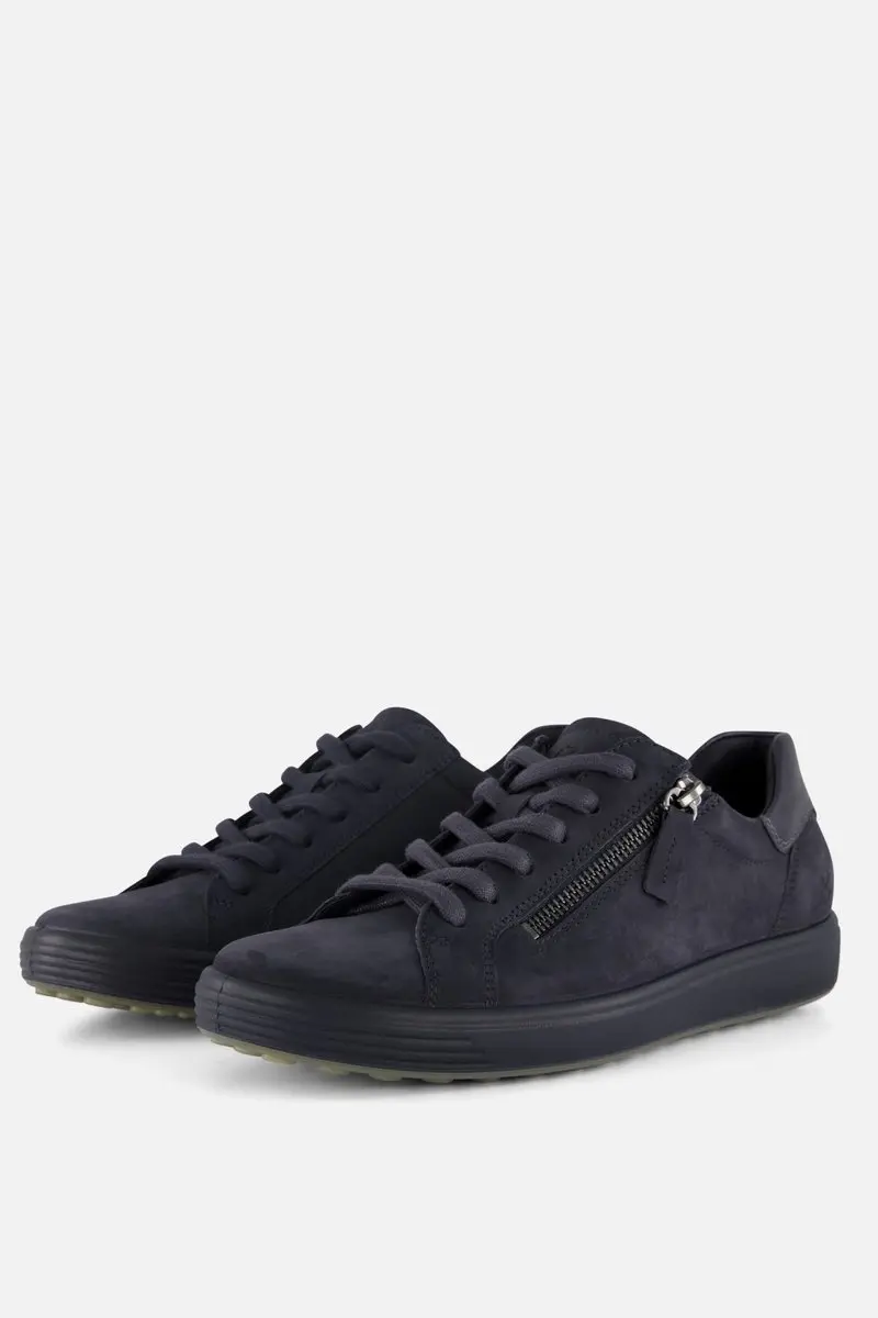 Ecco Soft 7 Slide Sneakers blauw Nubuck