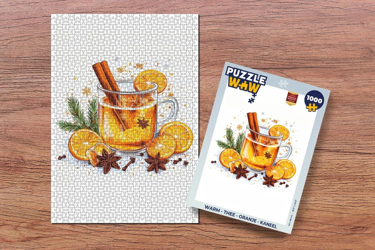 PuzzleWow Legpuzzel 1000 Stuks - Thee Oranje