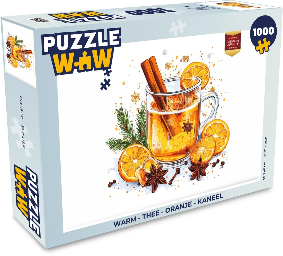 PuzzleWow Legpuzzel 1000 Stuks - Thee Oranje
