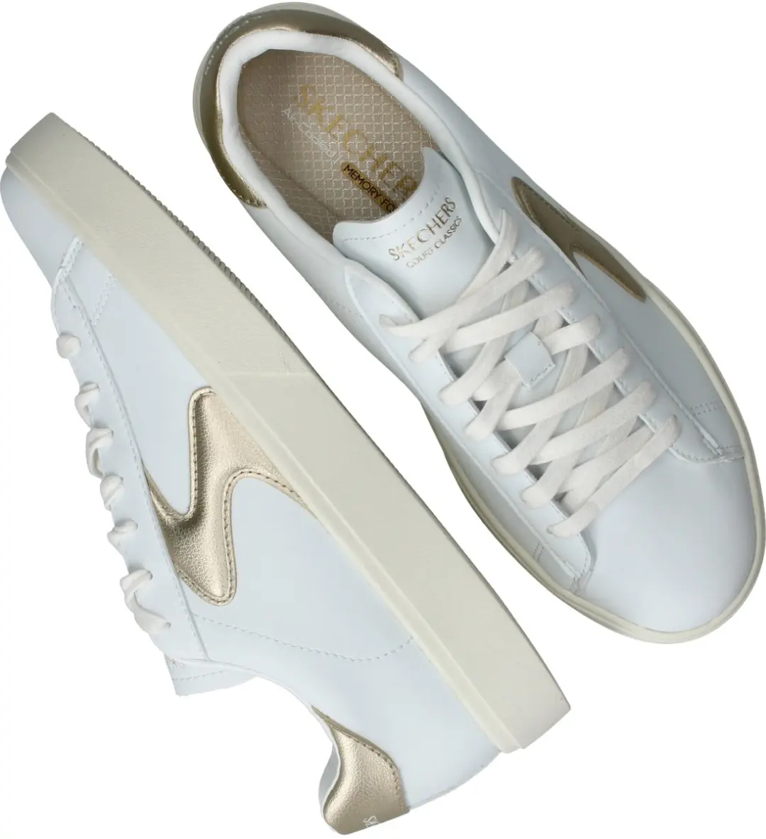 Skechers Eden LX 185016-WTGD Sneakers Dames - Wit/Goud - afbeelding 5 van 6