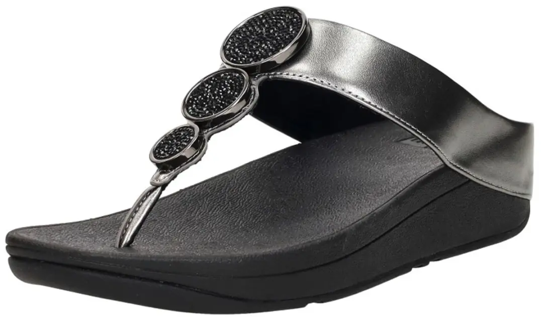 FitFlop Halo Bead-Circle Teenslippers 42 - Zwart/Zilver - afbeelding 5 van 6