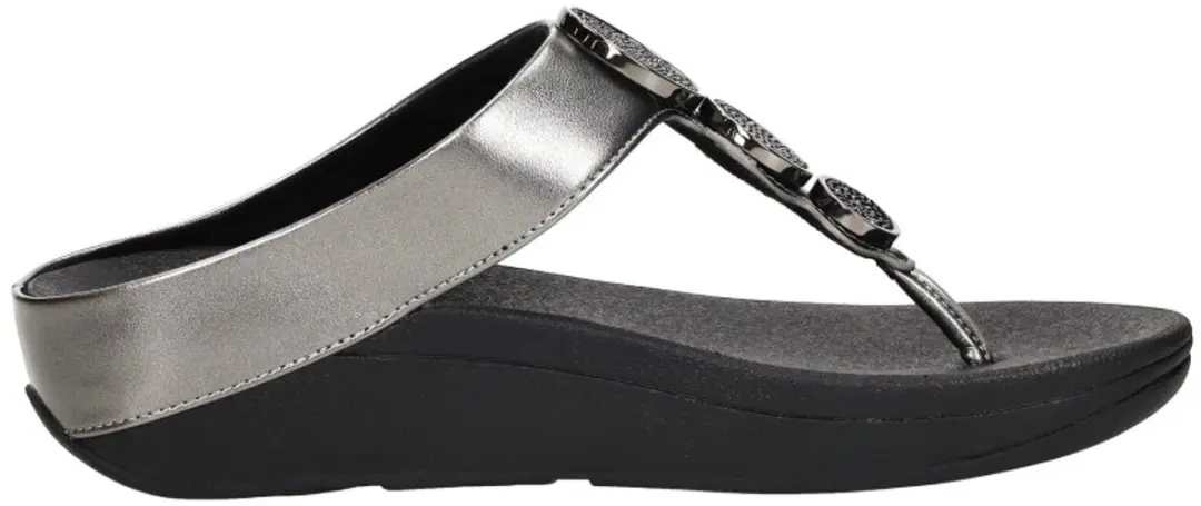 FitFlop Halo Bead-Circle Teenslippers 42 - Zwart/Zilver - afbeelding 2 van 6
