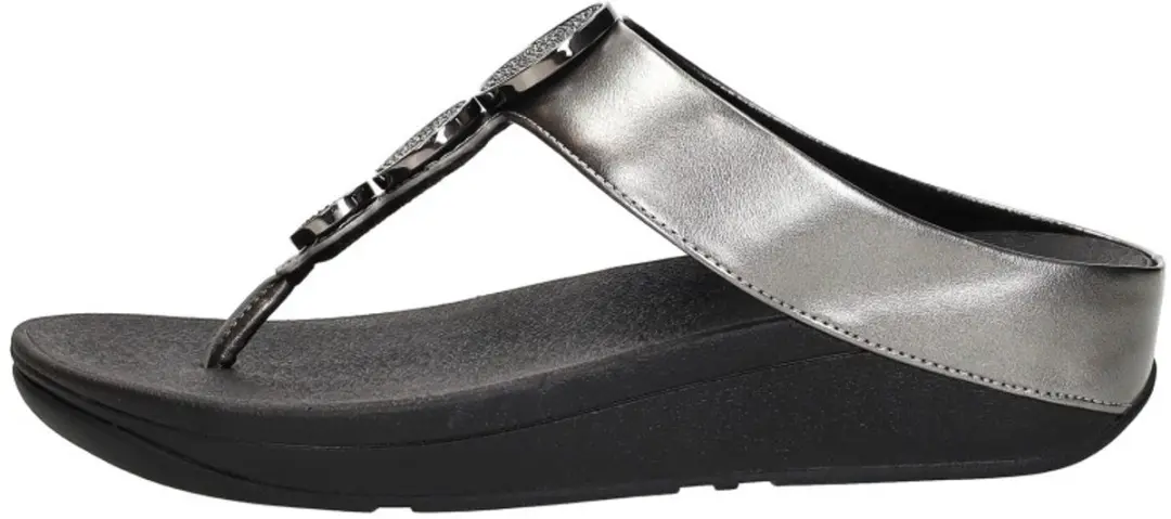 FitFlop Halo Bead-Circle Teenslippers 42 - Zwart/Zilver - afbeelding 4 van 6
