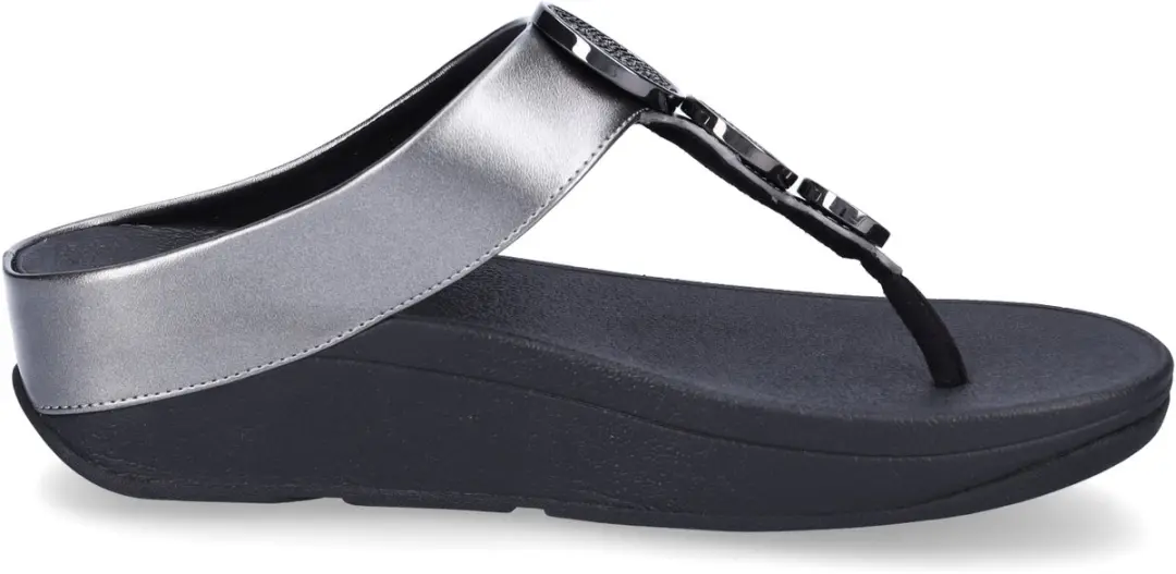FitFlop Halo Bead-Circle Teenslippers 42 - Zwart/Zilver - afbeelding 3 van 6