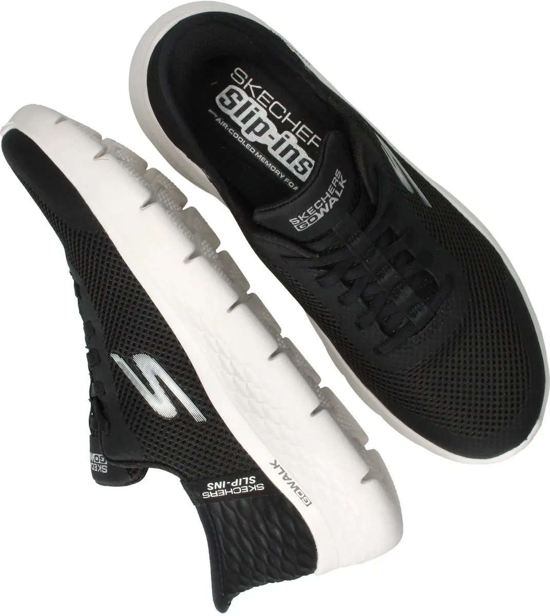 Skechers Go Walk Flex Grand Entry Dames Sneakers - Zwart/Wit - afbeelding 6 van 6