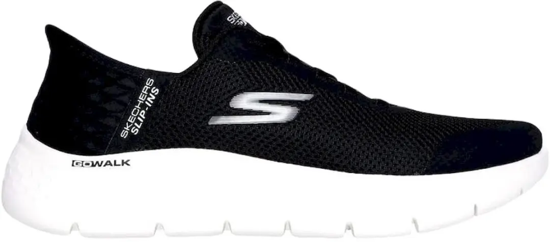 Skechers Go Walk Flex Grand Entry Dames Sneakers - Zwart/Wit - afbeelding 3 van 6