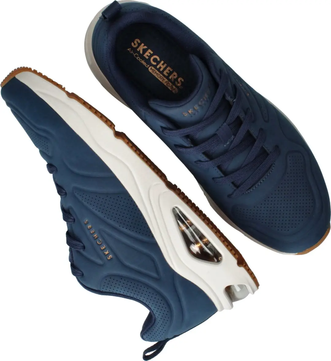 Skechers Tres-Air Uno Casairal Heren Sneakers - 45 - Navy - afbeelding 6 van 6