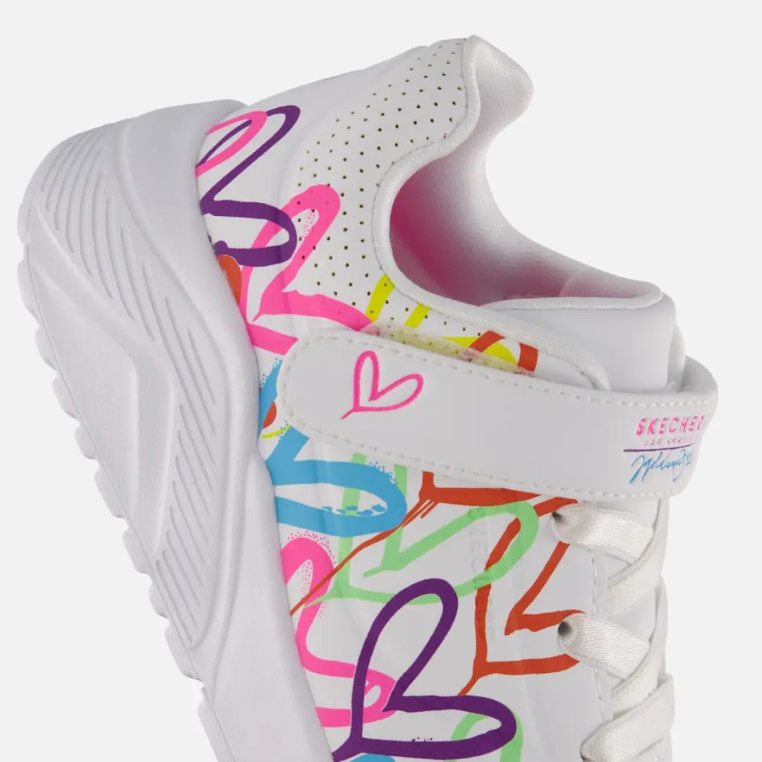 Skechers Uno Lite Love Court Classic Sneakers - Wit - afbeelding 5 van 6