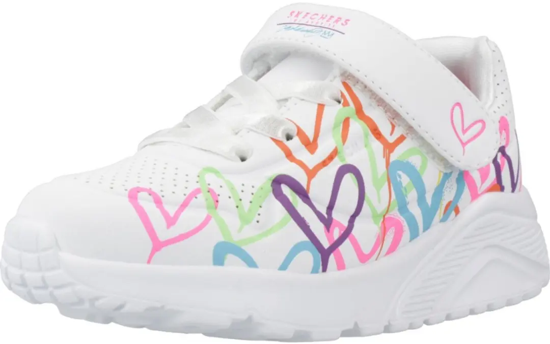 Skechers Uno Lite Love Court Classic Sneakers - Wit - afbeelding 3 van 6