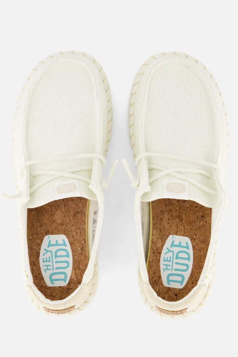 HEYDUDE Wendy Woven Instappers wit Textiel
