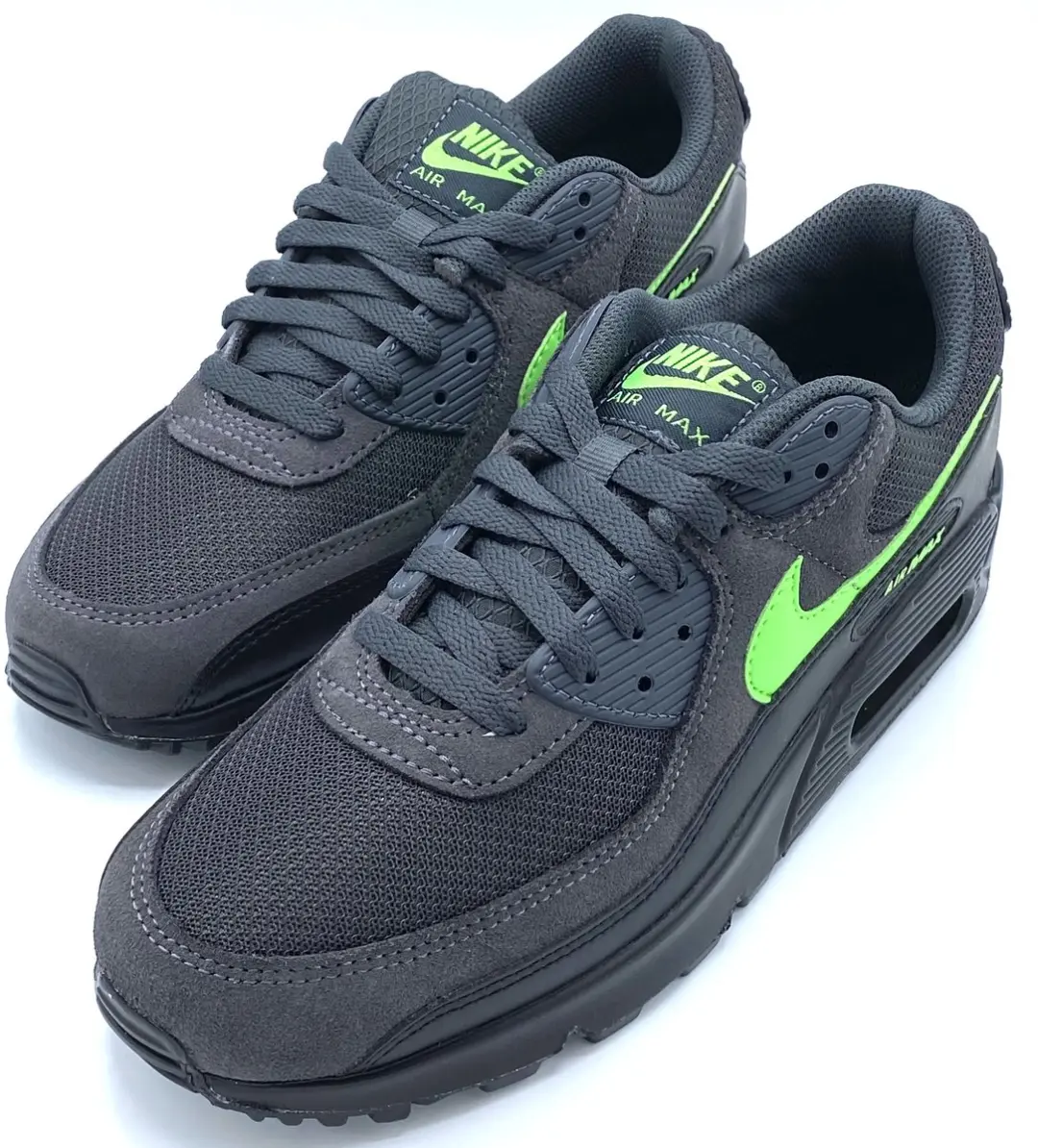 Nike Air Max 90 Sneakers - Heren 42 - Antraciet/Groen - afbeelding 2 van 6