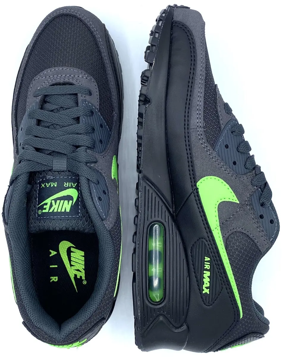 Nike Air Max 90 Sneakers - Heren 42 - Antraciet/Groen - afbeelding 3 van 6