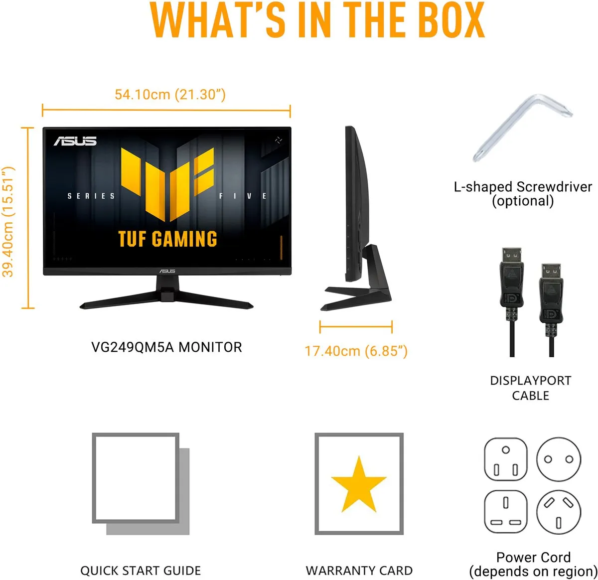 ASUS TUF Gaming VG249QM5A Monitor - 24" - 240Hz - 0.3ms