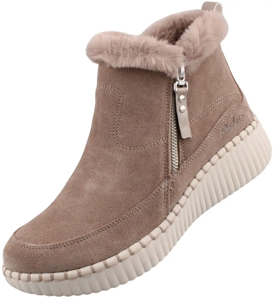 Skechers Wilshire Blvd Fresh Zip Dames Instappers - Taupe - afbeelding 2 van 6