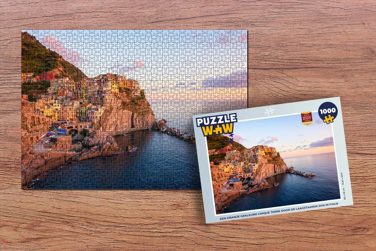 PuzzleWow Cinque Terre Legpuzzel 1000 Stuks - Multicolor