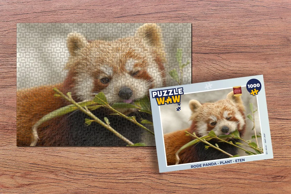 PuzzleWow Rode Panda Legpuzzel 1000 Stuks - Multicolor