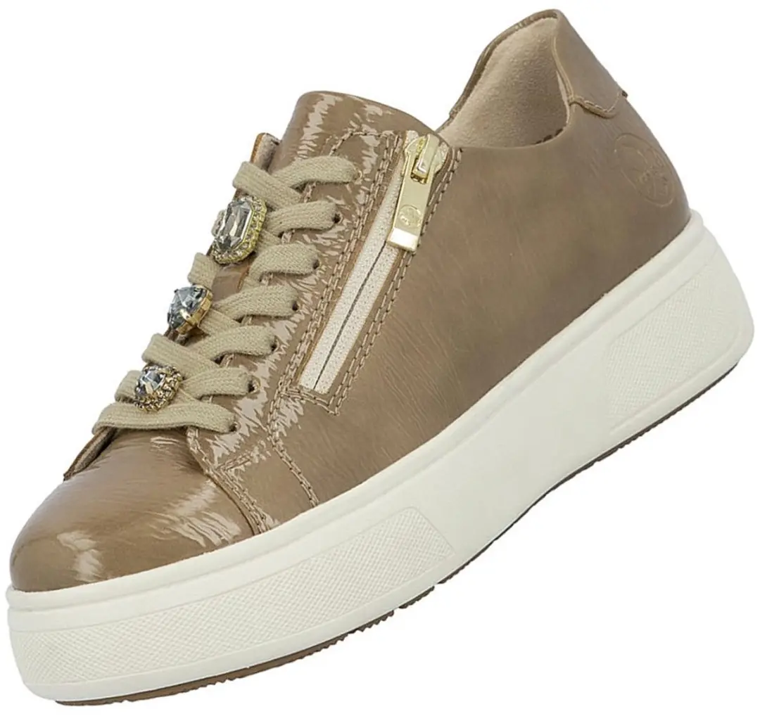 Rieker dames plateausneaker bruin