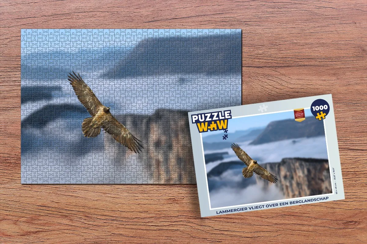 PuzzleWow Lammergier - Legpuzzel 1000 Stuks - Multicolor