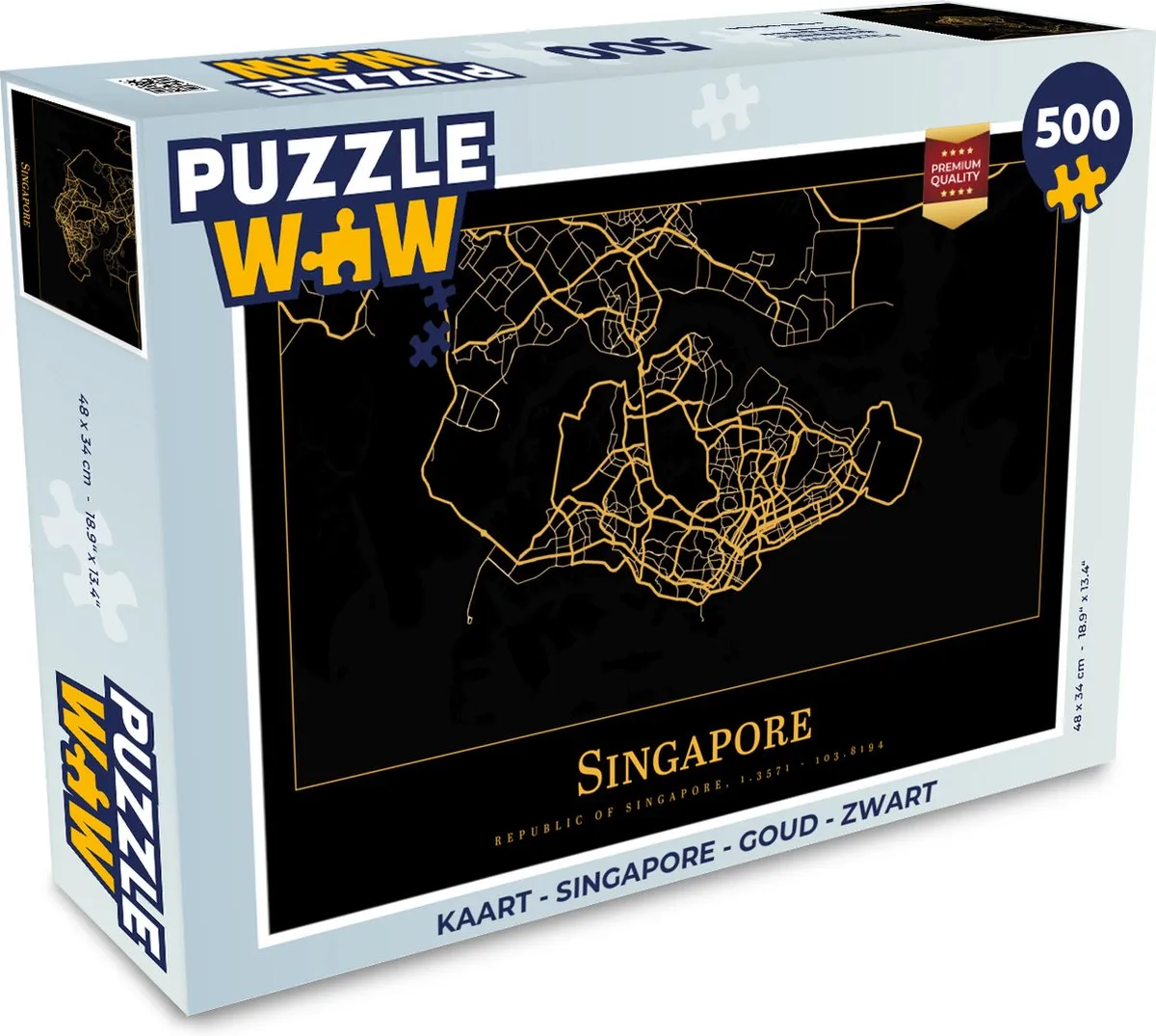 PuzzleWow Singapore Legpuzzel 500 Stuks - Multicolor