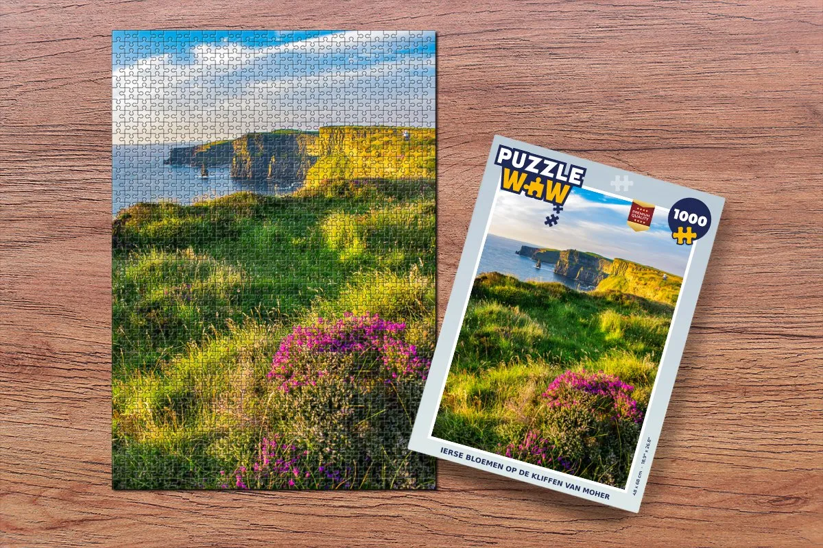 PuzzleWow Ierse Bloemen Kliffen van Moher Legpuzzel 1000 Stuks - Multicolor