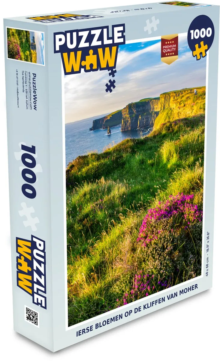 PuzzleWow Ierse Bloemen Kliffen van Moher Legpuzzel 1000 Stuks - Multicolor