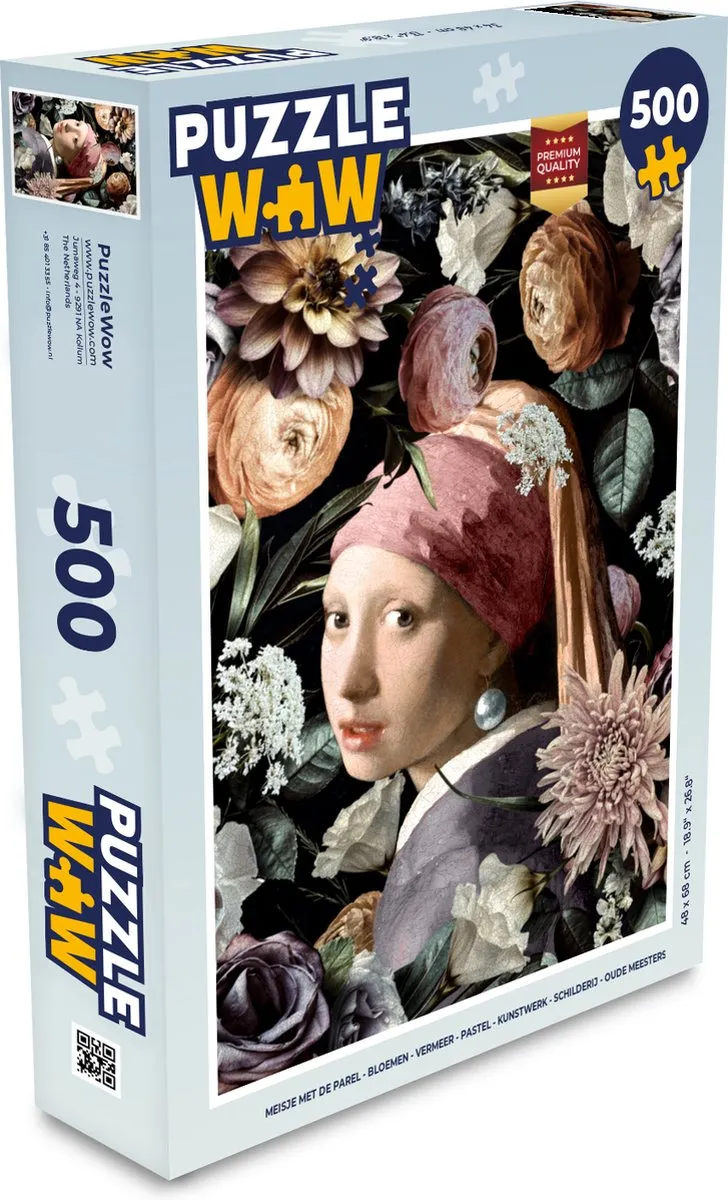 PuzzleWow Vermeer Meisje met de parel Legpuzzel 500 Stuks - Multicolor