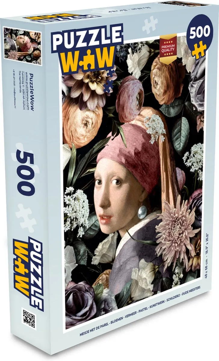 PuzzleWow Vermeer Meisje met de parel Legpuzzel 500 Stuks