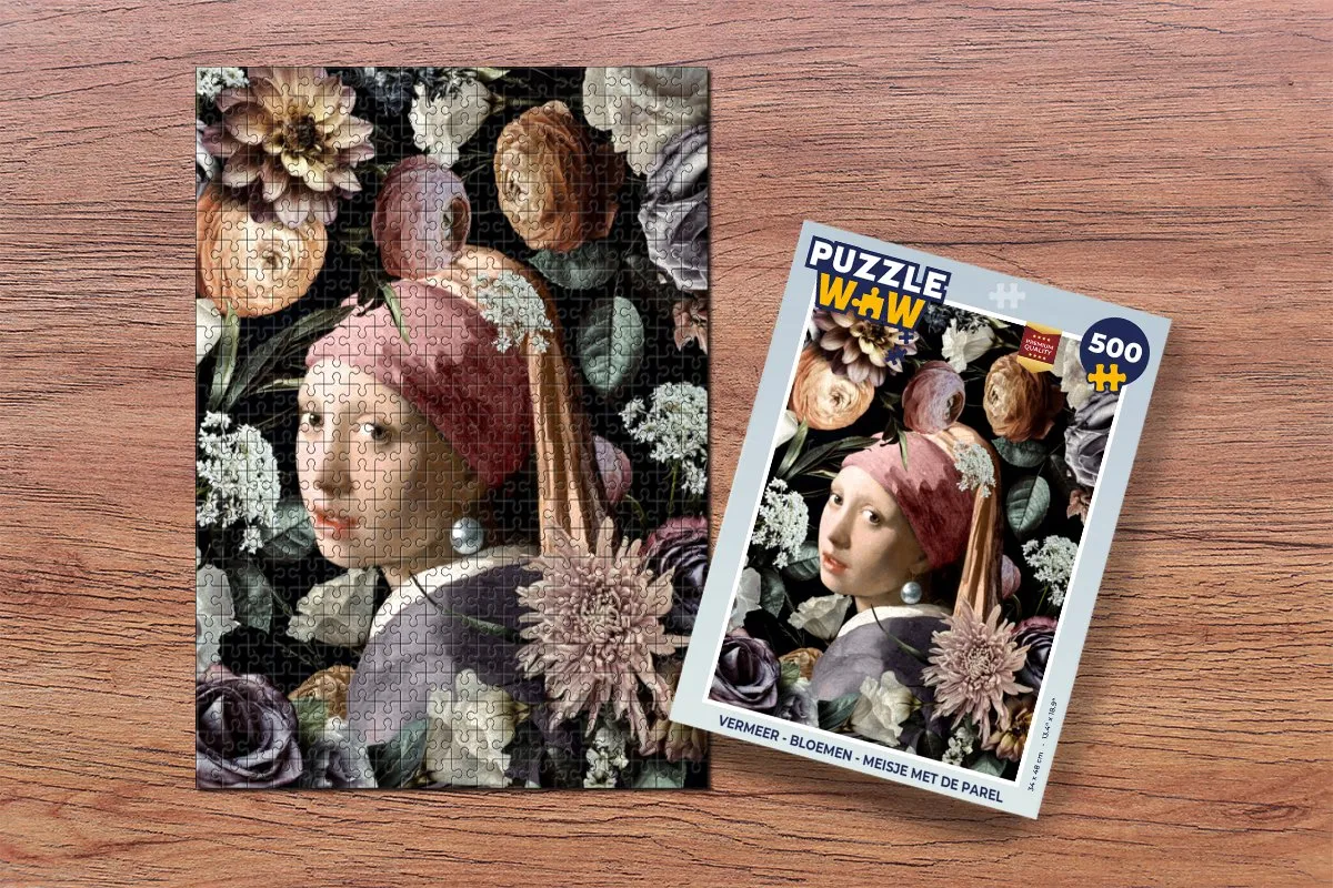 PuzzleWow Vermeer Meisje met de parel Legpuzzel 500 Stuks - Multicolor