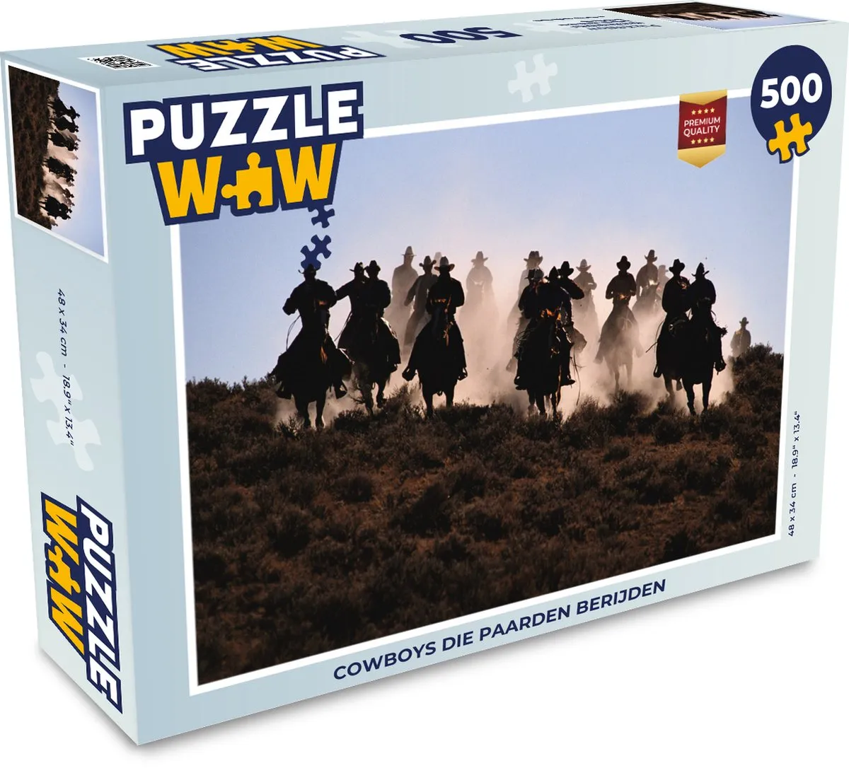 PuzzleWow Cowboys Paarden Legpuzzel 500 Stuks - Multicolor