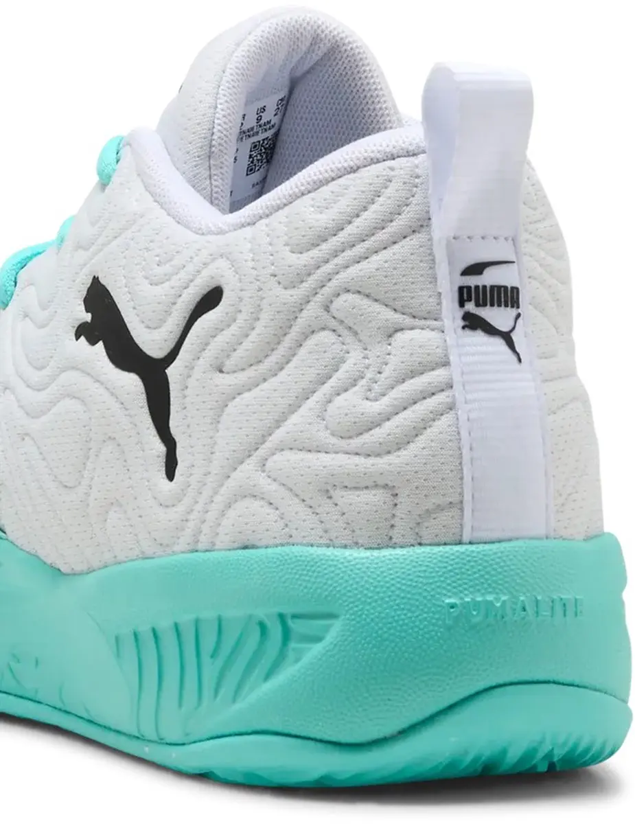 PUMA Court Pro 3 Mid Basketbalschoenen - Wit/Zwart - afbeelding 2 van 6