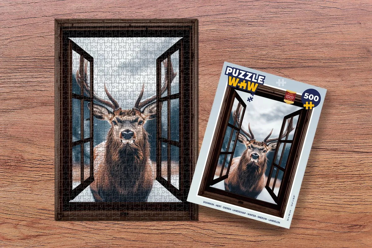 PuzzleWow Doorkijk Hert Legpuzzel 500 Stuks