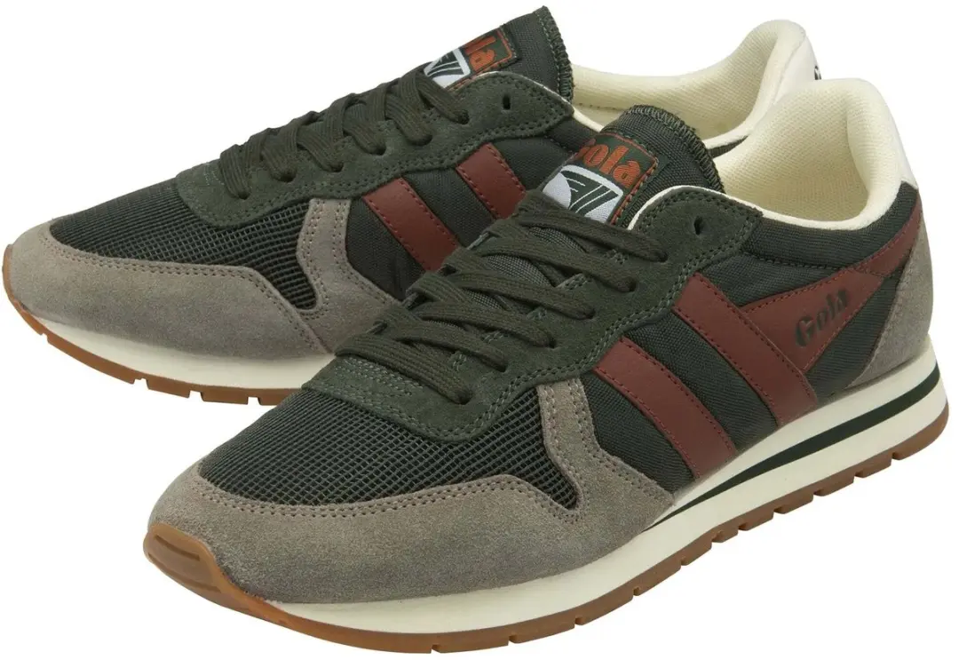 Gola Daytona CMA592 Trainers - 41 - Dark Khaki/Rhino/Rust - afbeelding 5 van 6