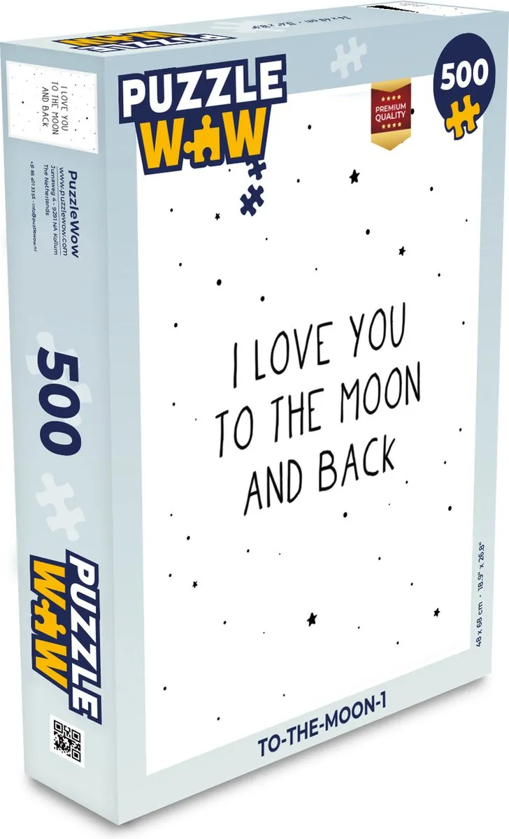 PuzzleWow Quotes I Love You To The Moon And Back Legpuzzel 500 Stuks - Multicolor