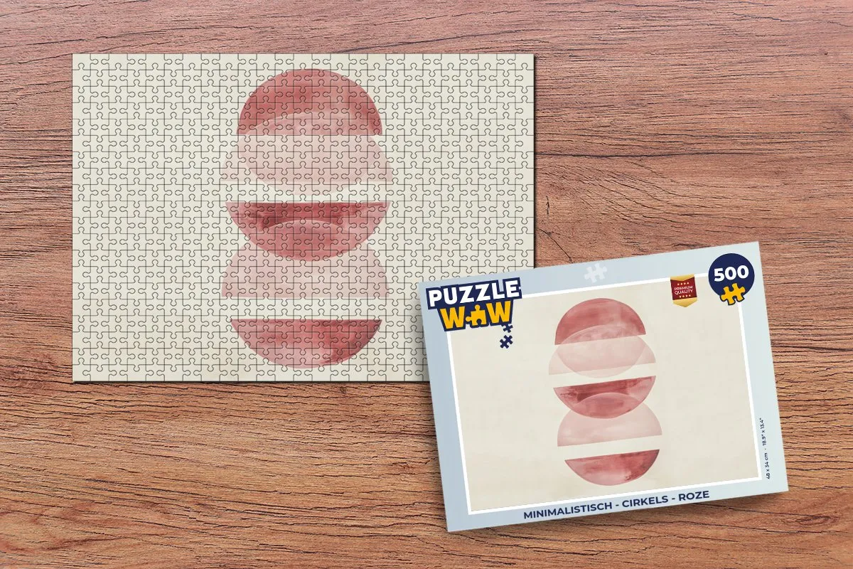 PuzzleWow Minimalistisch Roze Legpuzzel 500 Stuks - 8721374604190