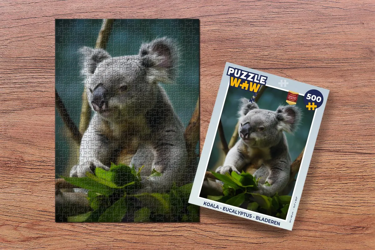 PuzzleWow Legpuzzel Koala - 500 Stuks - Multicolor