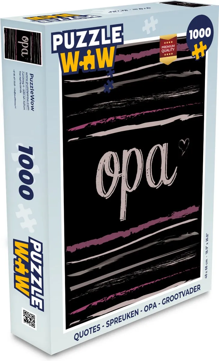 PuzzleWow Quotes Legpuzzel 1000 Stuks - Multicolor