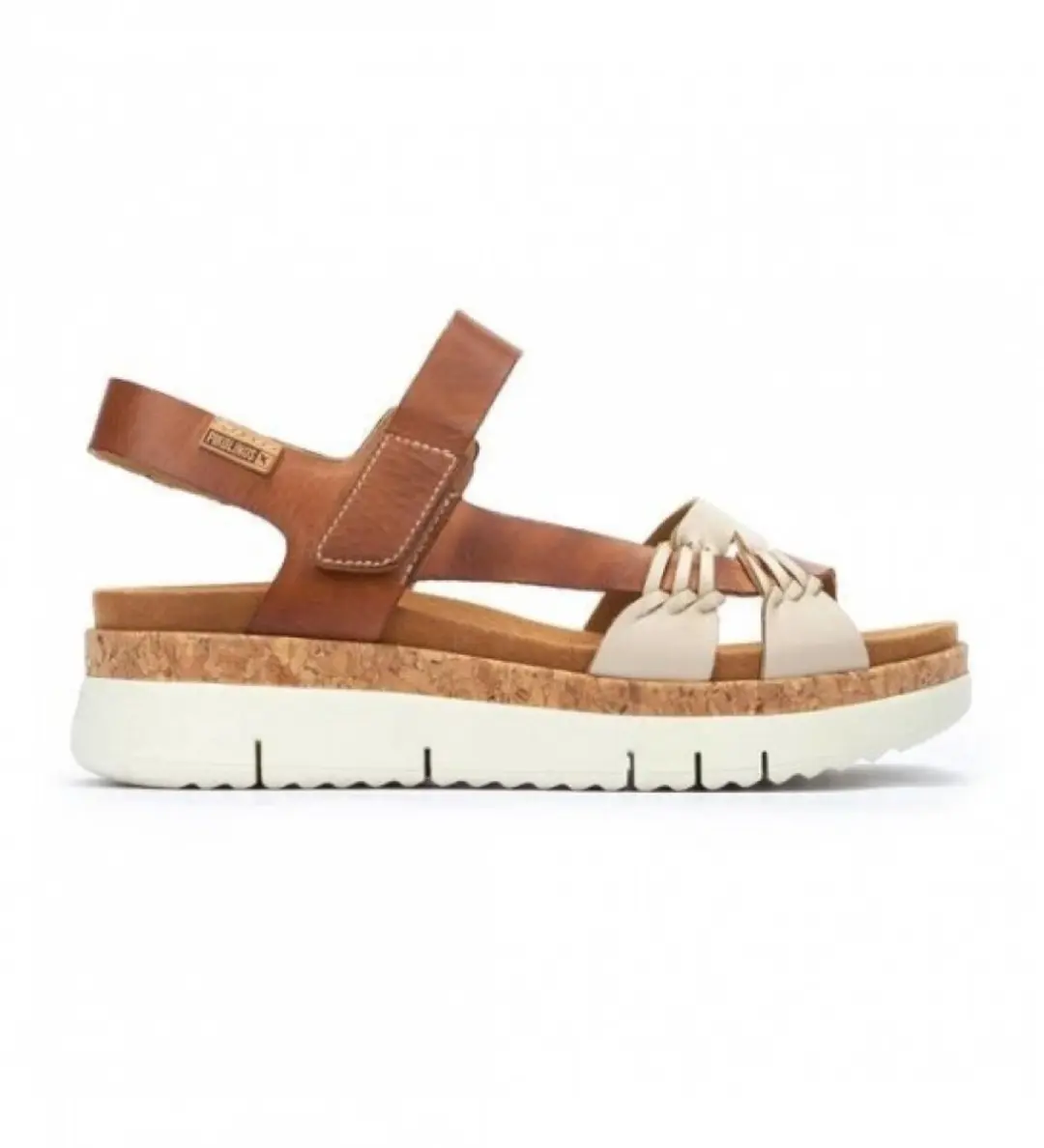 Pikolinos Palma bruin lederen sandalen -Gewicht wig 4,5cm