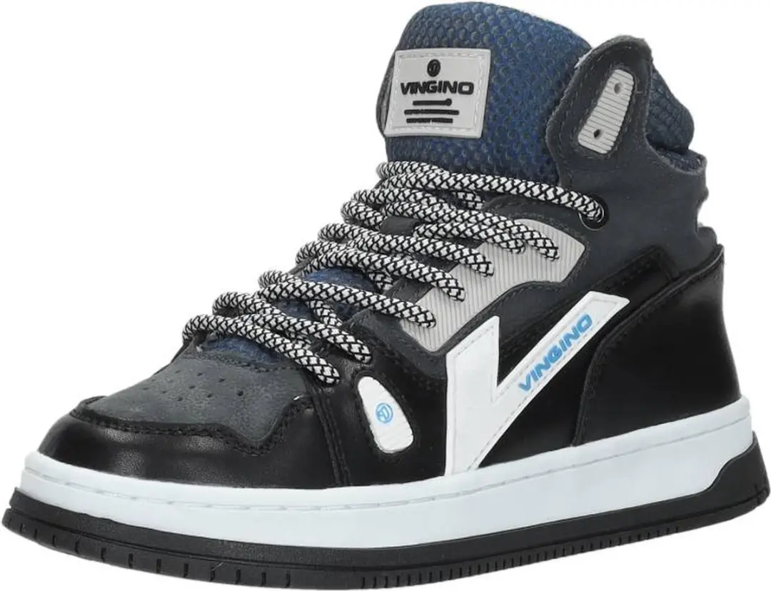 Vingino Joshua Mid Hoge sneakers - Leren Sneaker - Jongens - Blauw - Maat 30 - afbeelding 5 van 6