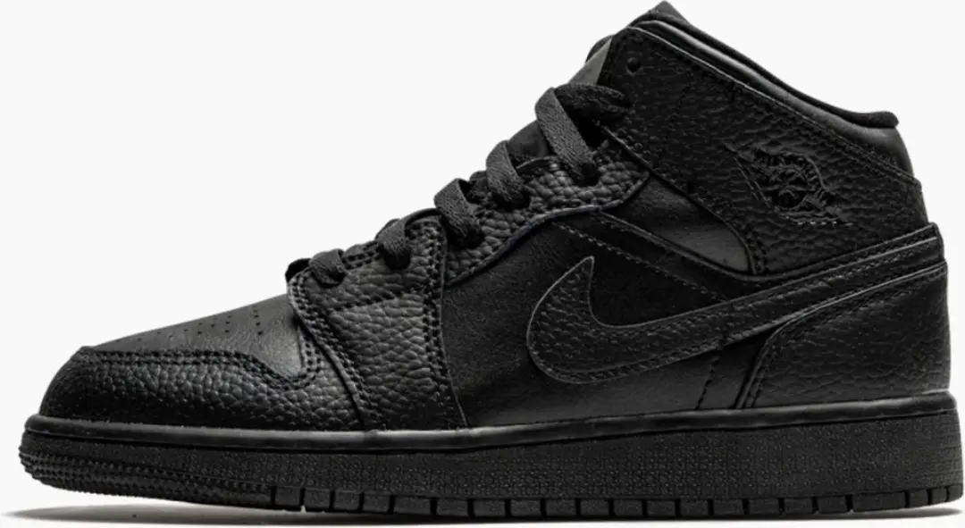Nike Air Jordan 1 Mid (GS), Triple Black, 554725091, EUR 35.5