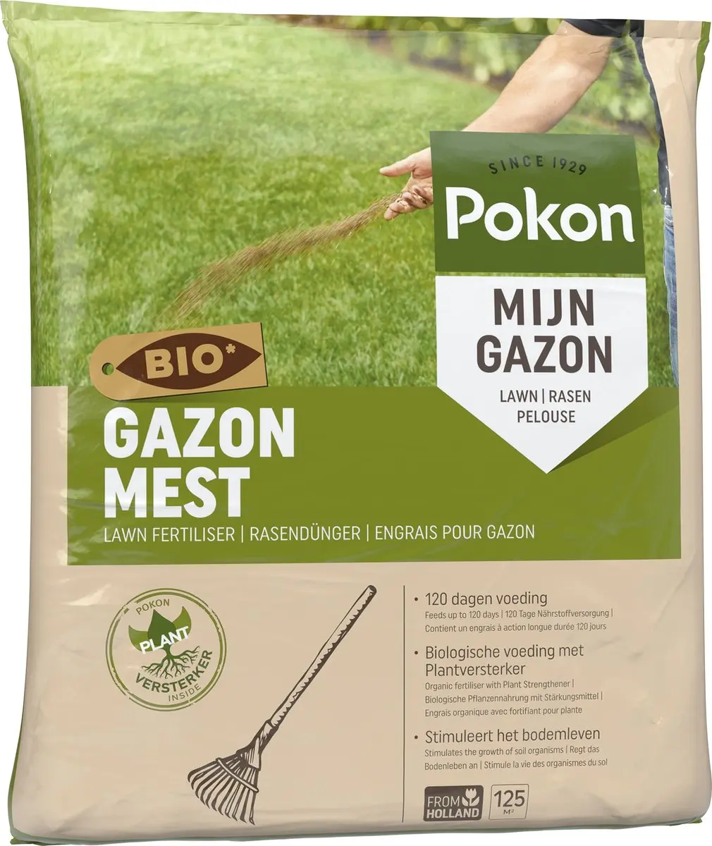 Pokon Bio Gazonmest 8,4kg - 125m² - 120 dagen - afbeelding 2 van 6