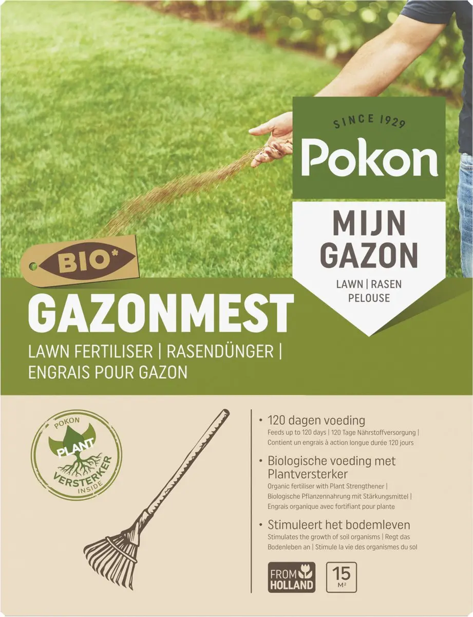 Pokon Bio Gazonmest 8,4kg - 125m² - 120 dagen - afbeelding 4 van 6