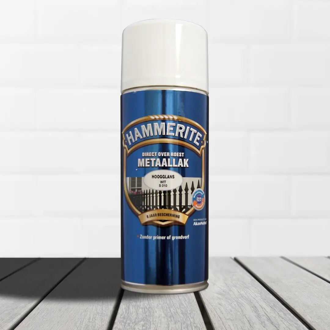 Hammerite Metaallak Hoogglans Spray Wit 400ml